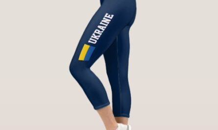 Ukraine flag blue yellow high waist Capri leggings