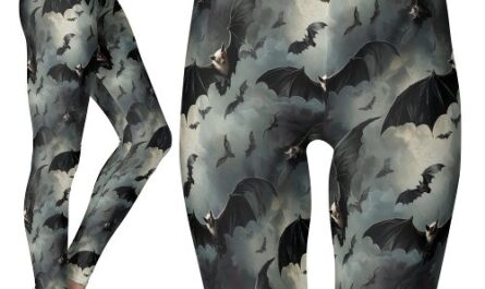 Vintage Flying Bats Stormy Skies Gothic Leggings
