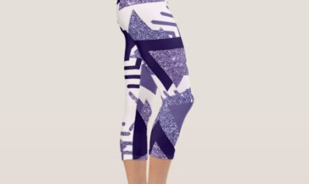 80s Cool Abstract | Purple Passion Shapes Pattern Capri Leggings