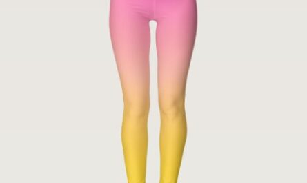 Bright Pink and Yellow Ombre Gradient Leggings