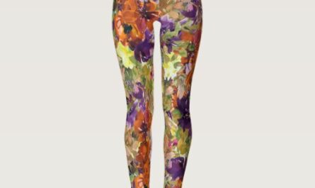 Colorful Autumn Fall Floral Pattern Leggings