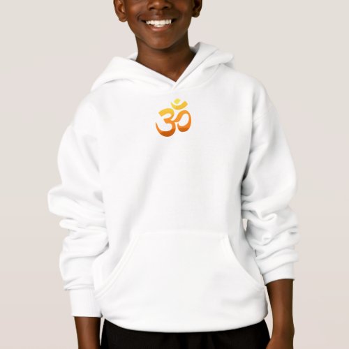 Double Sided Yoga Om Mantra Symbol Gold Sun Boys Hoodie