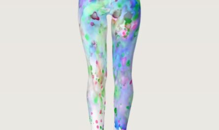 Fun Blue Green Purple & Pink Paint Splatter Leggings