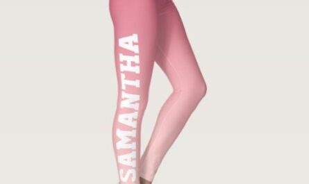 Hot Pink to Blush Pink Ombre Custom Name Leggings