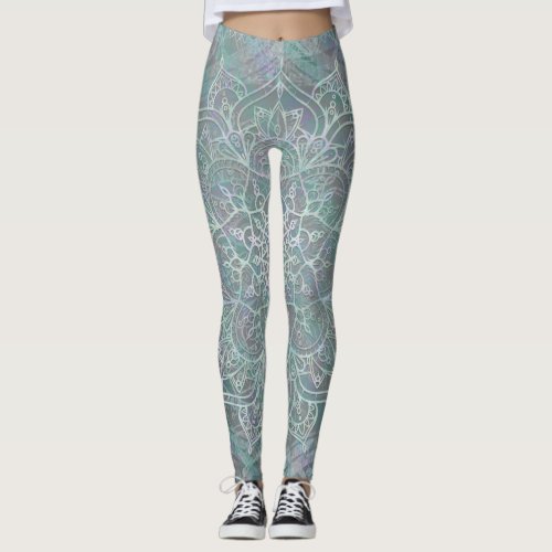 Iridescent Shimmer Mandala Boho Chic Leggings