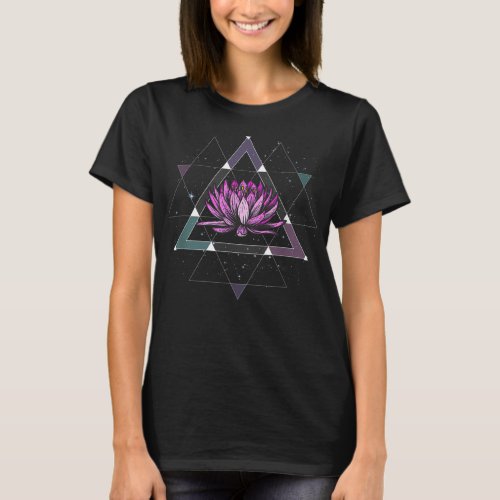 Lotus Flower Sacred Geometry Yoga Meditation Spiri T-Shirt