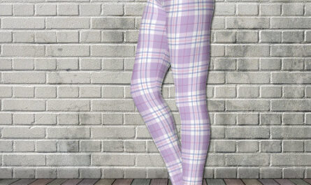 Purple Lavender Spring Tartan Plaid Pattern Leggings