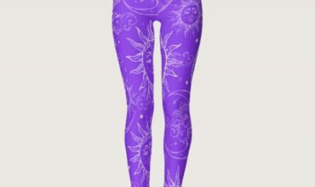 Purple Magic Vintage Celestial Sun Moon Stars Leggings