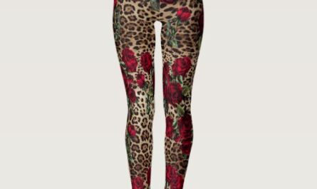 Red Roses Leopard print Leggings