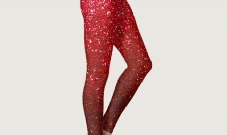 Ruby Red and Black Ombre Glitter Sparkles Yoga Leggings