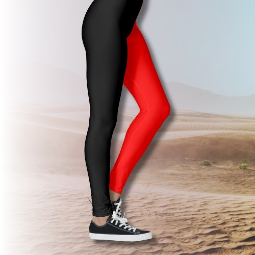 Trendy Two Colors | Black and Red Leggings