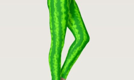 Watermelon Cute Fruit Rind Green Stripes Foodie Leggings