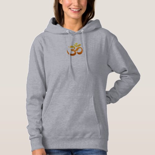 Womens Hoodies Double Sided Yoga Om Mantra Symbol