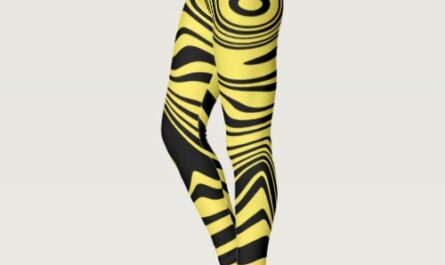 Black Yellow Wavy Striped Leggings Choose Colors