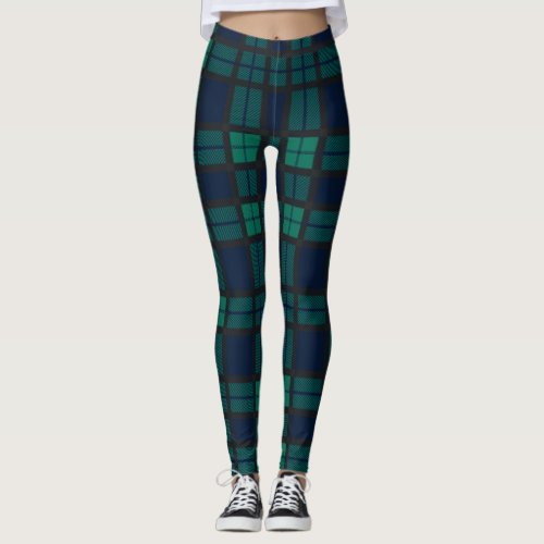 Clan Black Watch Tartan Plaid Leggings