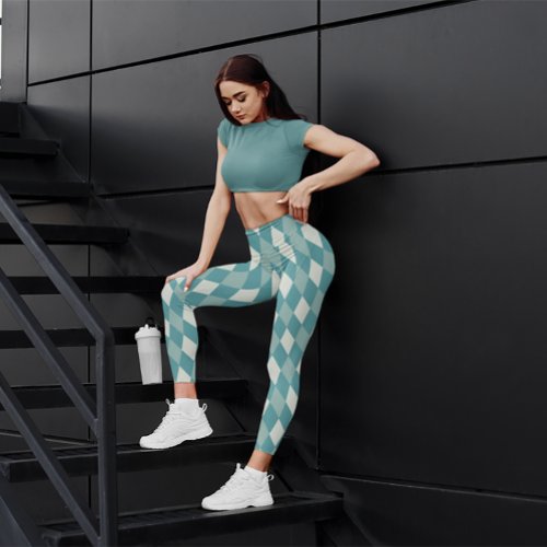 Classy Girl Green Checker Workout Women Leggings