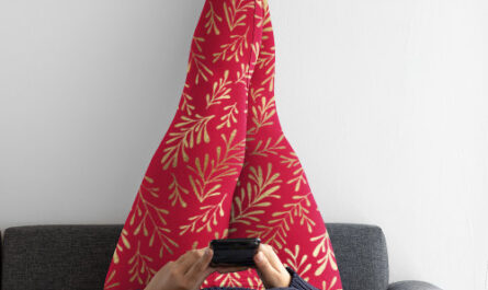 Elegant Luxury Red Gold Leaf Pattern Leggings