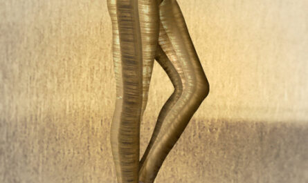 Golden Bronze Striped Chic Glam Leggings