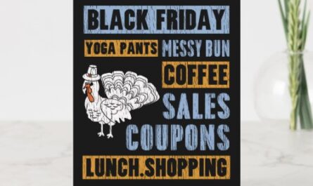 Messy Bun Black Friday Thanksgiving Yoga Pants Card