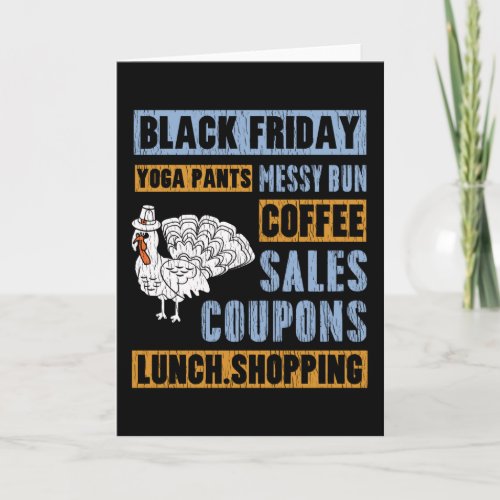 Messy Bun Black Friday Thanksgiving Yoga Pants Card