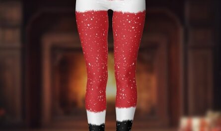 Modern Santa Mrs Claus Costume Cute Fun Christmas Leggings