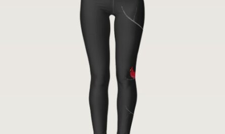 Simple Minimalist Red Cardinal Winter Birch Tree Leggings