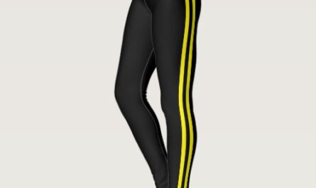 Yellow Side Stripe Black Leggings Choose Colors