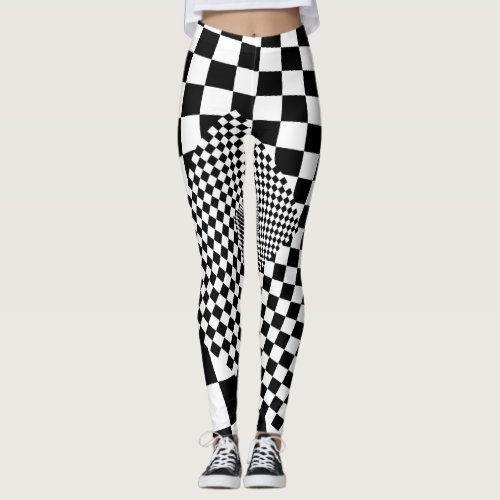 Black & White Checkerboard   Leggings