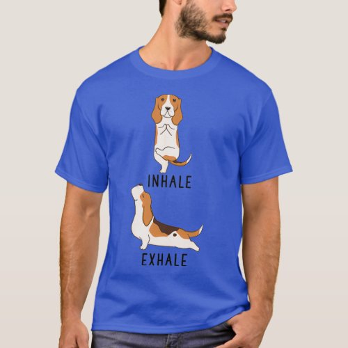 Inhale Exhale Basset Hound Yoga T-Shirt