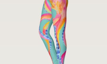 Medium Teal Octopus Watercolor Leggings