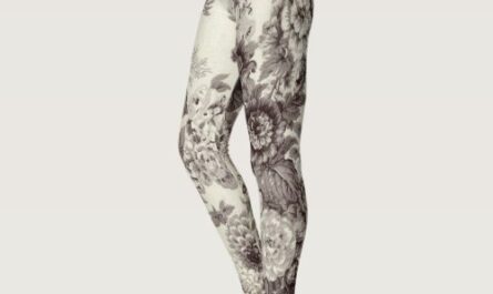 Sepia Brown Cream Botanical Floral Toile No.2 Leggings