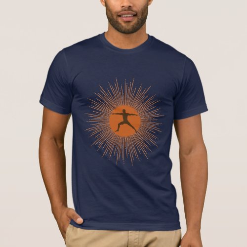 Sunburst Warrior Pose Yoga t-shirt