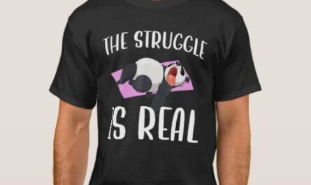 The Struggle Is Real Panda Gym Yoga Fitness Workou T-Shirt