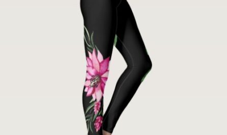 Trendy & Comfortable Fashion Floral Corsage Black Leggings