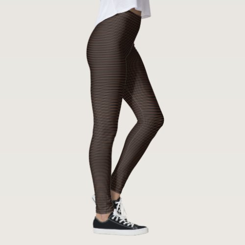 Ultra Thin Stripes in Black and Dark Brown Leggings