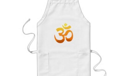 Yoga Om Mantra Symbol Gold Sun Asana Relax Long Apron