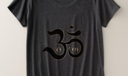 Zen Om Aum symbol simple gold glitters gray shirt