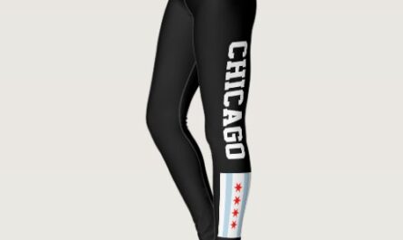 Chicago city flag custom dark sports leggings