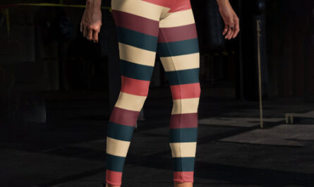 Retro Red Stripe Capri Leggings