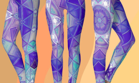 Mosaic Mandala Flower Purple Blue and White Leggings