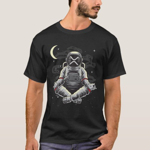 Astronaut Yoga Ripple XRP Coin To The Moon Crypto T-Shirt