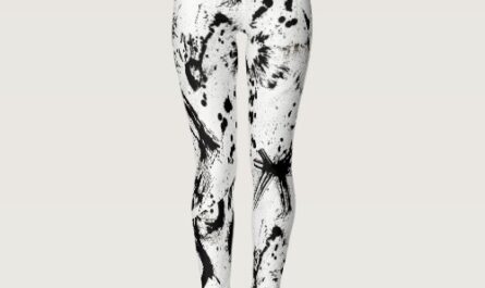 Black and White Ink Splatter Abstract Art Legging