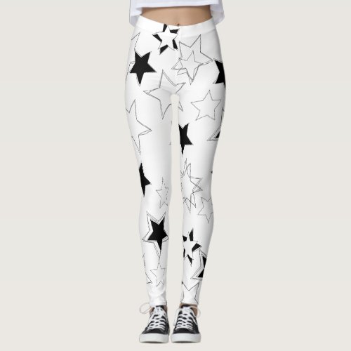 Black & White Stars Leggings