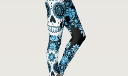 Blue Sugar Skull Leggings