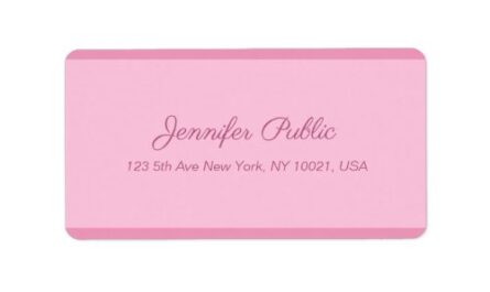 Blush Pink Handwritten Script Text Elegant Address Label