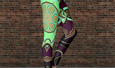 Cartoon Mandala Flower Green Purple and Black Leggings
