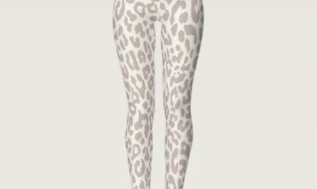 Chic Cream Taupe Animal Print Yoga Leggings