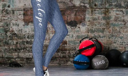 Chic Fake Blue Jeans Script Leggings