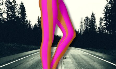 Chocolate Brown and Neon Fuchsia Cool Striped Leggings