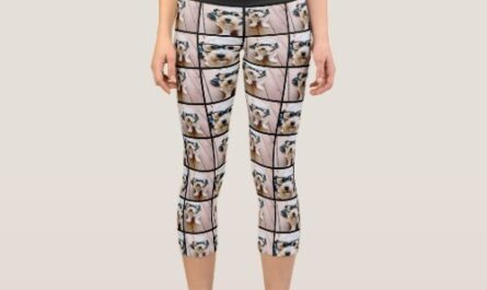 Create a Custom Photo Collage with 4 Photos black Capri Leggings